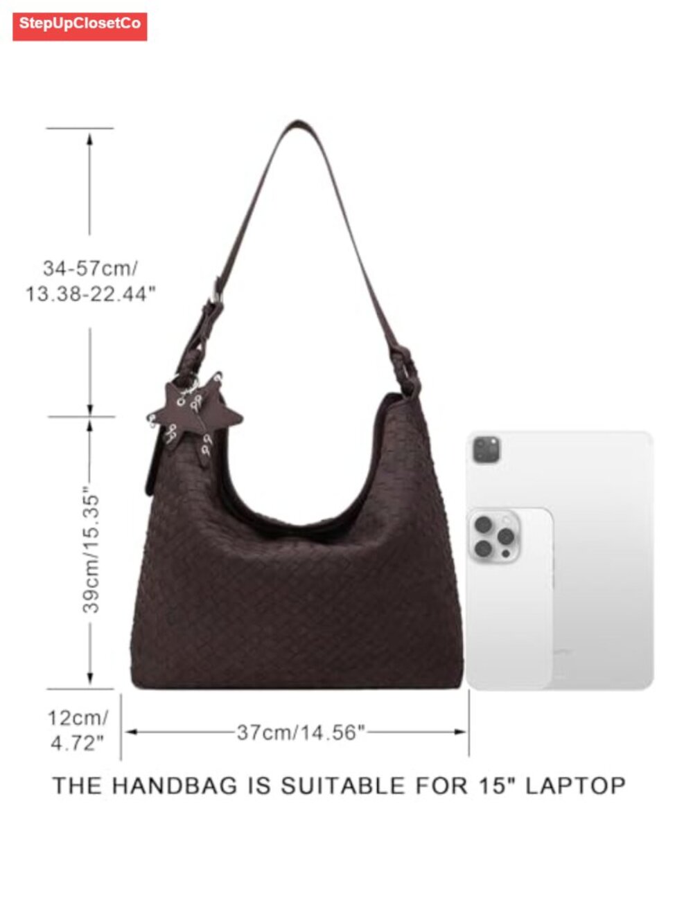 Vegan Frosted Slouchy Hobo Bag, Top Handle Shoulder Satchel, Crossbody Tote for - Picture 3 of 6